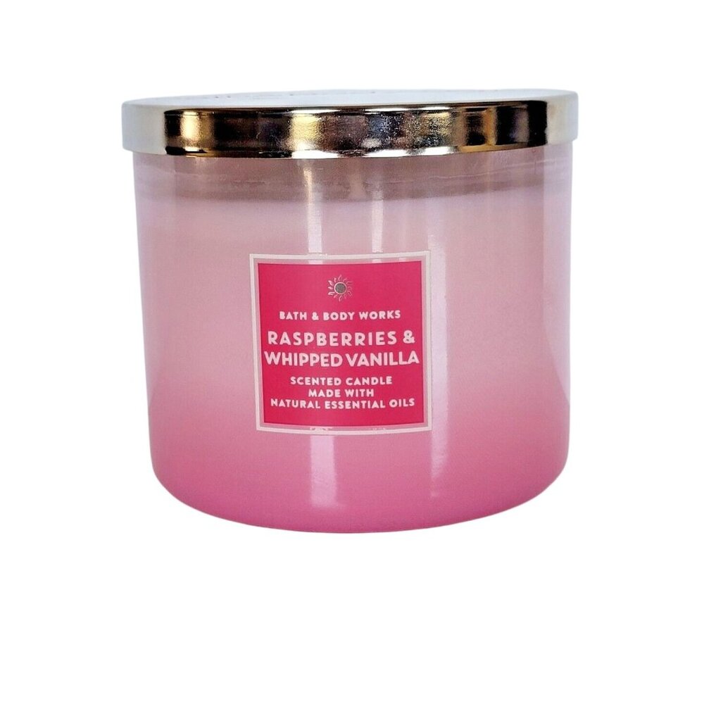 Bath and Body Works - Raspberries & Whipped Vanilla 3-Wick Candle (14.5 oz)